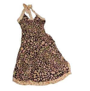 Issa London Ribbon Print Silk Jersey Halter Top Sz 6 US